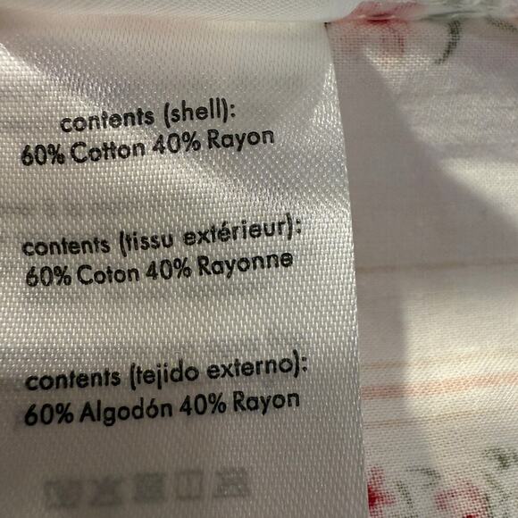 WeWoreWhat Floral Stripe Long Sleeve Pajama Top Ivory Pink Rose Size M - Picture 5 of 8